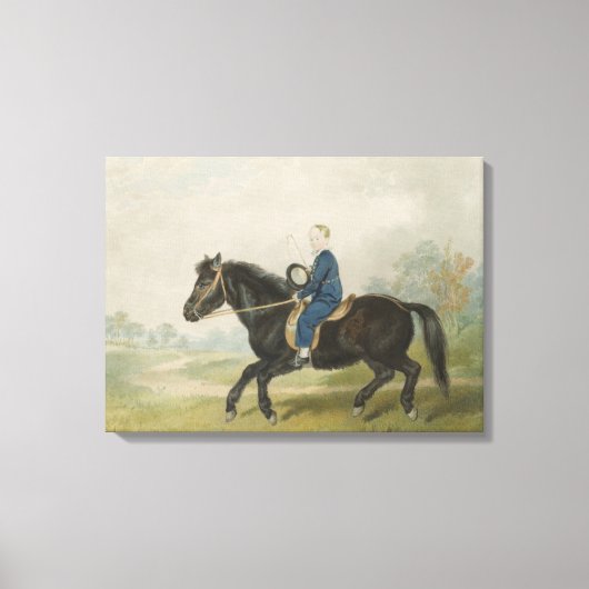 Young Boy Riding a Pony (door Penry Williams) Canvas Afdruk (Voorkant)