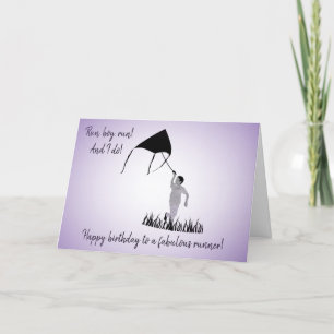 Young Boy Runner met Kite Birthday Kaart