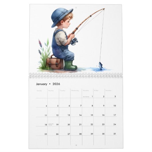 Young Boys Vist 12 maanden 2026 Wall Kalender (Jan 2026)