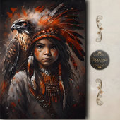 Young Brave & Eagle Headdress Decoupage Tissuepapier