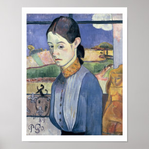 Young Breton Woman, 1889 (olie op doek) Poster