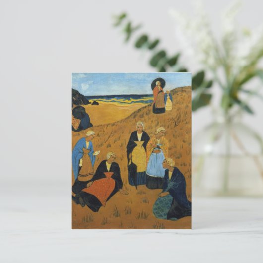 Young Breton Women die Shawls draagt Briefkaart (Staand voorkant)