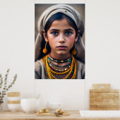 young, brown girl from North Africa Poster (Keuken)