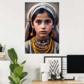 young, brown girl from North Africa Poster (Thuiskantoor)