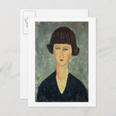 Young Brunette, 1917 (olie op doek) Briefkaart (Voorkant / Achterkant)