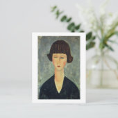 Young Brunette, 1917 (olie op doek) Briefkaart (Staand voorkant)