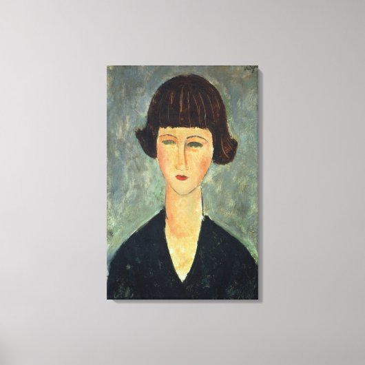 Young Brunette, 1917 (olie op doek) Canvas Afdruk (Voorkant)