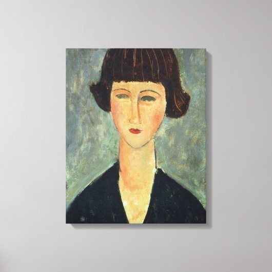 Young Brunette, 1917 (olie op doek) Canvas Afdruk (Voorkant)