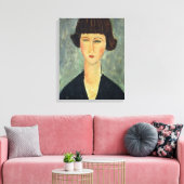 Young Brunette, 1917 (olie op doek) Canvas Afdruk (Insitu (Woonkamer))