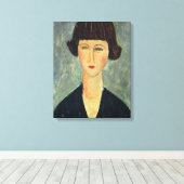 Young Brunette, 1917 (olie op doek) Canvas Afdruk (Insitu (Houten vloer))