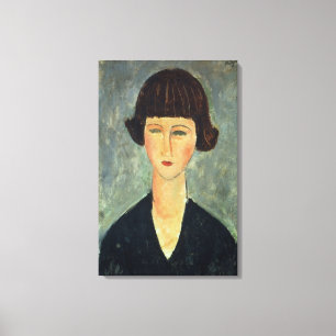 Young Brunette, 1917 (olie op doek) Canvas Afdruk