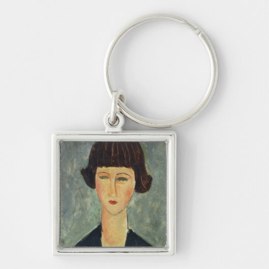 Young Brunette, 1917 (olie op doek) Sleutelhanger (Voorkant)