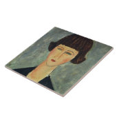 Young Brunette, 1917 (olie op doek) Tegeltje (Zijkant)