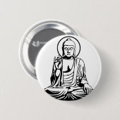 Young Buddha No.1 (black) Ronde Button 5,7 Cm (Voorkant /achterkant)