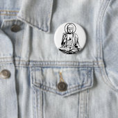 Young Buddha No.1 (black) Ronde Button 5,7 Cm (In situ)