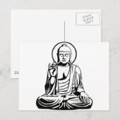 Young Buddha No.1 (zwart wit) Briefkaart (Voorkant / Achterkant)