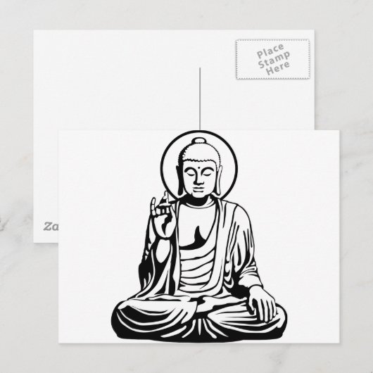 Young Buddha No.1 (zwart wit) Briefkaart (Voorkant / Achterkant)