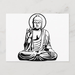 Young Buddha No.1 (zwart wit) Briefkaart