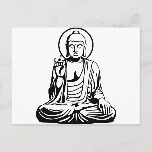 Young Buddha No.1 (zwart wit) Briefkaart (Voorkant)