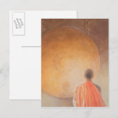 Young Buddhist Monk en Gong Bhutan 2010 Briefkaart (Voorkant / Achterkant)