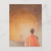 Young Buddhist Monk en Gong Bhutan 2010 Briefkaart (Voorkant)