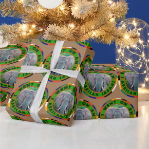 Young Bull Elephant African Safari Wrapping Paper Cadeaupapier