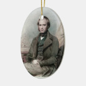 Young Charles Darwin Portrait Oval Ornament (Links)