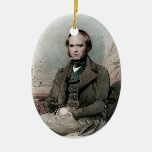 Young Charles Darwin Portrait Oval Ornament (Voorkant)