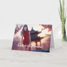 Young Cheongsam Beauty poseert voor Chinees Nieuwj