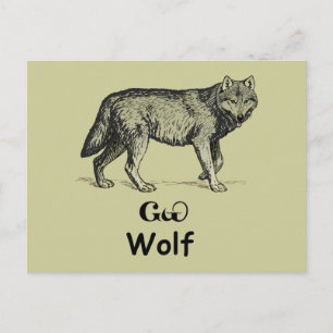 Young Cherokee Wolf Briefkaart