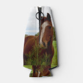 Young Chestnut Horse Sniffing Banksia Tree Flesjeskoeler (Achterkant)