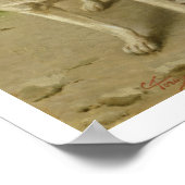 Young Child and a Big Dog (olie op doek) Poster (Hoek)