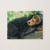 Young Chimpansee (Pan troglodytes) Legpuzzel (Horizontaal)