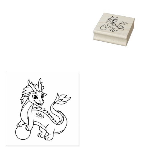 Young Chinese Dragon Rubberstempel (Gestempeld)