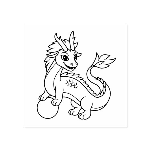 Young Chinese Dragon Rubberstempel (Afrduk)
