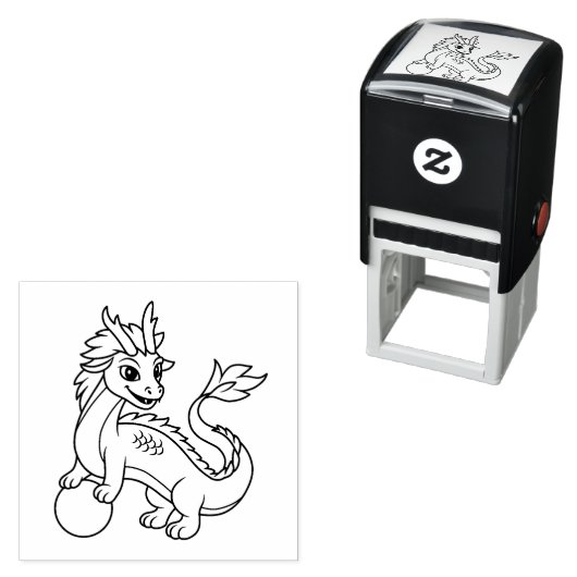 Young Chinese Dragon Zelfinktende Stempel (In situ)