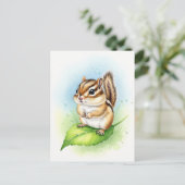 Young Chipmunk Baby Wild Animals Briefkaart (Staand voorkant)