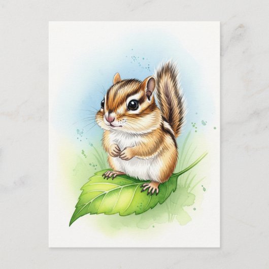 Young Chipmunk Baby Wild Animals Briefkaart (Voorkant)