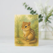 Young Chipmunk Baby Wild Animals Briefkaart (Staand voorkant)