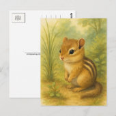 Young Chipmunk Baby Wild Animals Briefkaart (Voorkant / Achterkant)