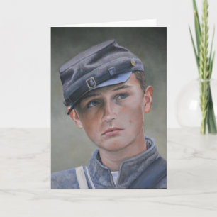 Young Civil War Soldier Portrait Art Wenskaart Kaart