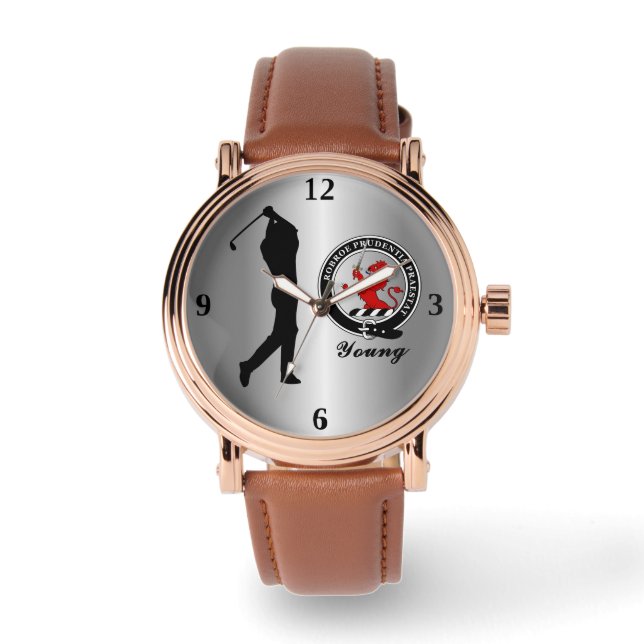 Young Clan Badge (zijne) golf Horloge (Voorkant)