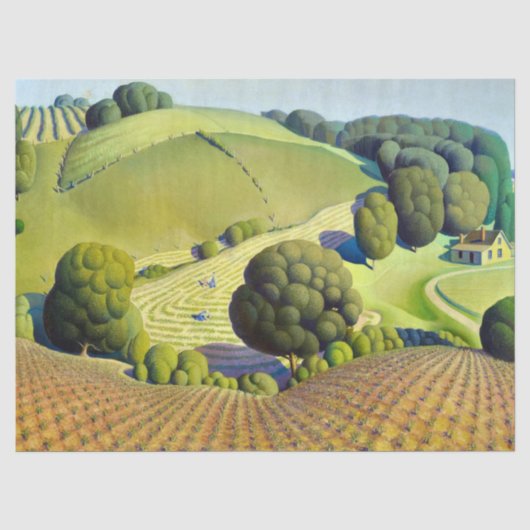 Young Corn van Grant Wood Tissuepapier (Voorkant)