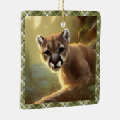 Young Cougar Wildlife Portrait Personalized Keramisch Ornament (Rechts)