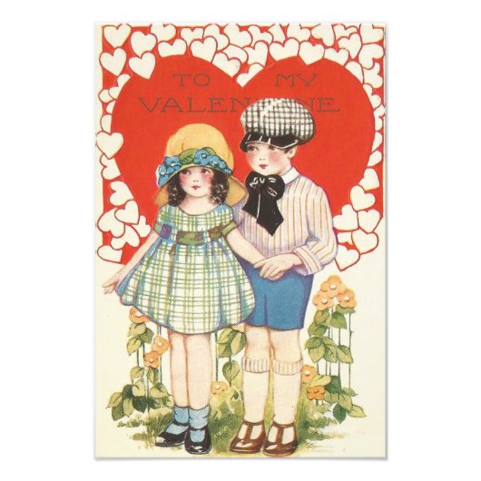 Young Couple Heart Hearts Daisy Foto Afdruk (Voorkant)