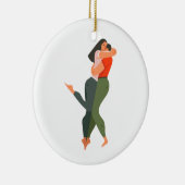Young Couple in Love Keramisch Ornament (Rechts)