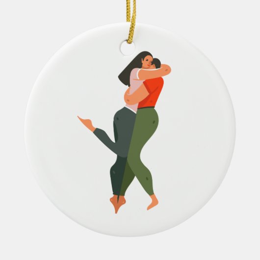 Young Couple in Love Keramisch Ornament (Voorkant)