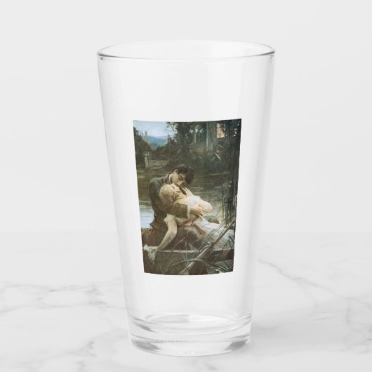 Young Couple in Love (Kust in a Boat) Glas (Voorkant)