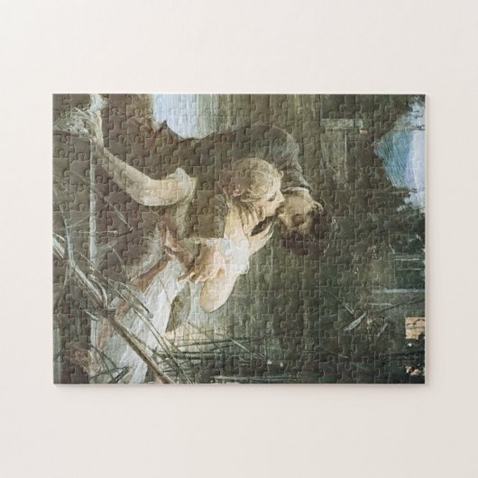 Young Couple in Love (Loving Embrace with Kissses) Legpuzzel (Horizontaal)