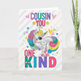 Young Cousin Rainbow Unicorn-Valentijnsdag Feestdagen Kaart